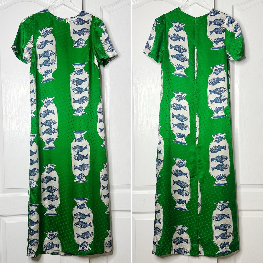 NWOT Hunter Bell Silk Valerie dress in Herring Green Size 4 *SOLD OUT* - Picture 5 of 10